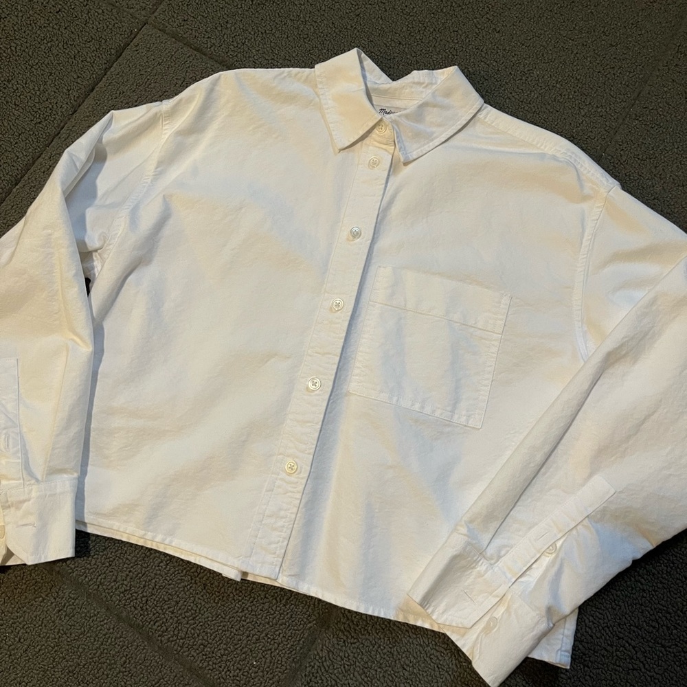 Madewell Signature Oxford Crop Shirt